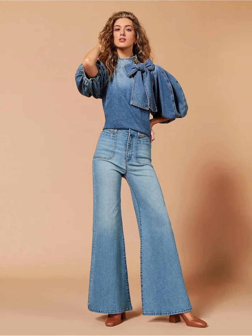 ✨A Loves A  High Rise Wide Leg Dark Blue Denim Jeans Size 32